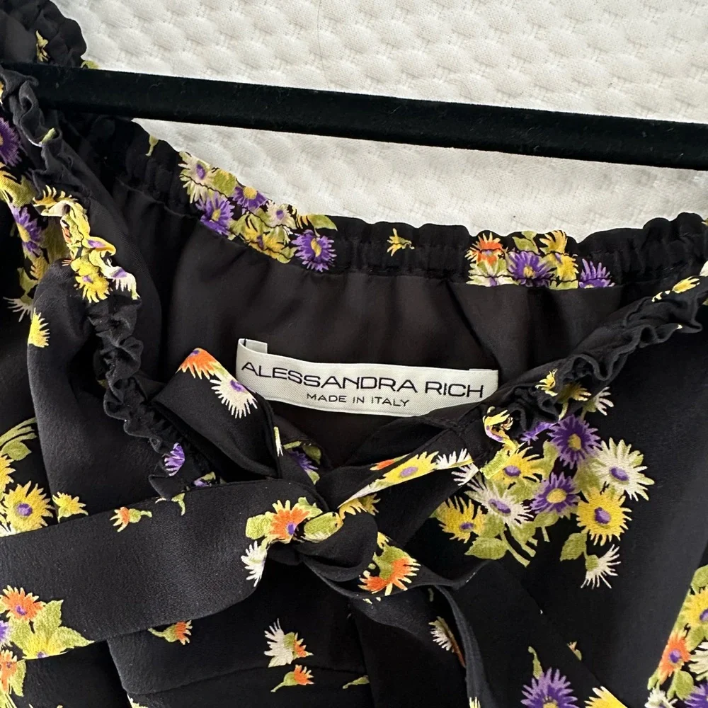 Alessandra Rich floral silk midi dress - Picture 6 of 6